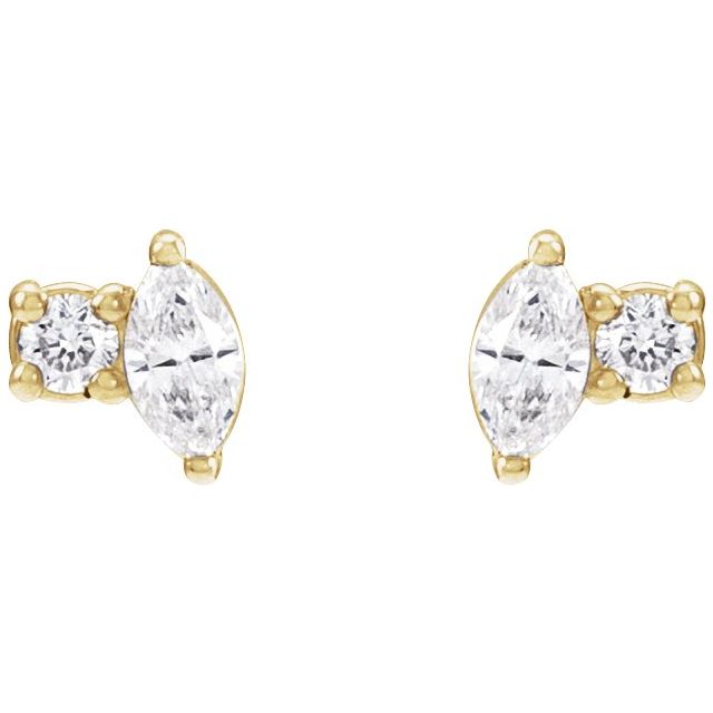 14K Yellow .08 CTW Natural Diamond Earrings