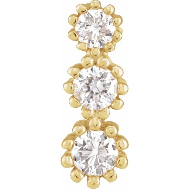 14K Yellow 1/8 CTW Natural Diamond Three-Stone Pendant
