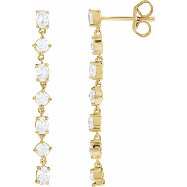 14K Yellow 1 1/5 CTW Lab-Grown Diamond  Dangle Earrings