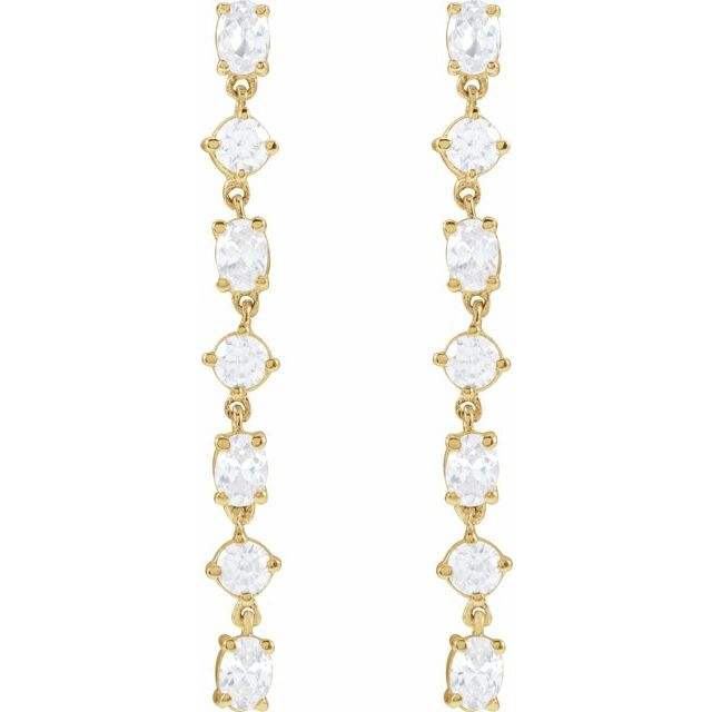 14K Yellow 1 1/5 CTW Lab-Grown Diamond  Dangle Earrings