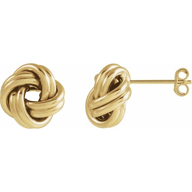 14K Yellow 10 mm Knot Earrings