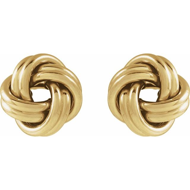 14K Yellow 10 mm Knot Earrings