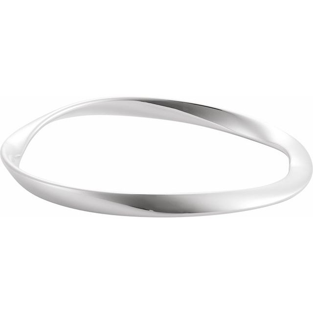 Sterling Silver Wavy Bangle 7 1/2" Bracelet