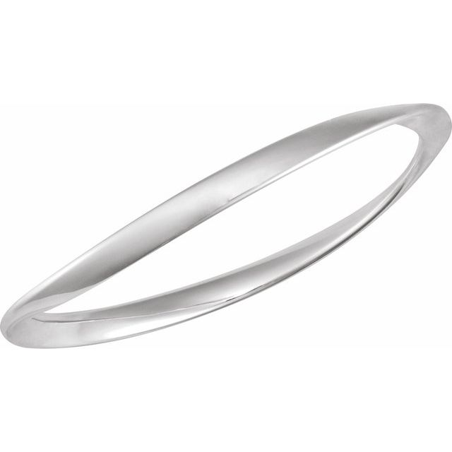 Sterling Silver Wavy Bangle 7 1/2" Bracelet