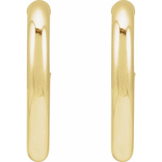 14K Yellow Tube 17 mm Hoop Earrings
