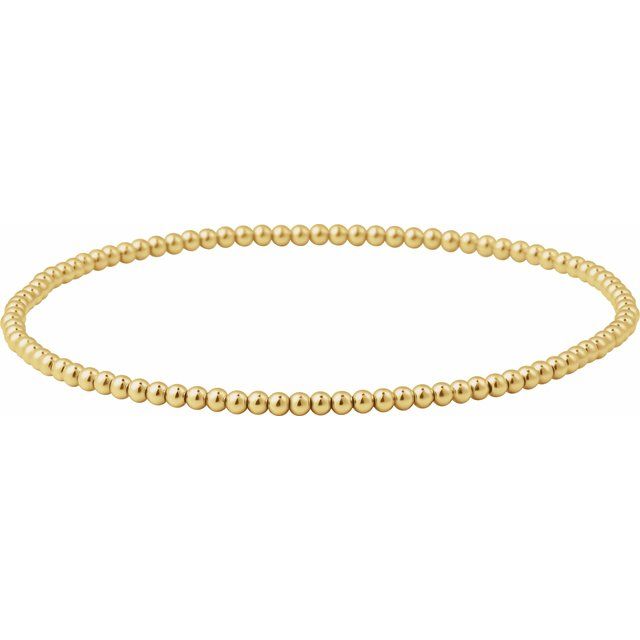 14K Yellow Gold-Filled 6 mm Elastic Bead 6 1/2" Bracelet