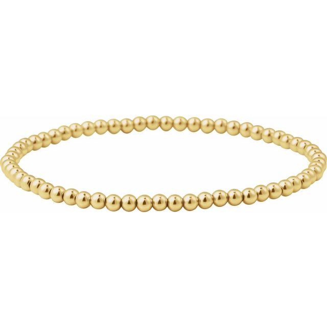 14K Yellow Gold-Filled 6 mm Elastic Bead 6 1/2" Bracelet