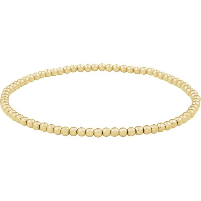 14K Yellow Gold-Filled 6 mm Elastic Bead 6 1/2" Bracelet