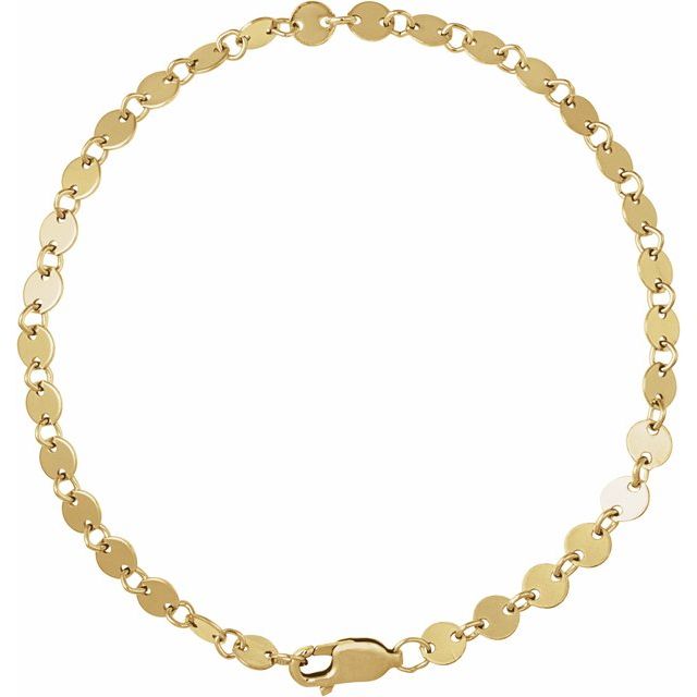 14K Yellow Gold-Filled 4 mm Mirror 7" Chain