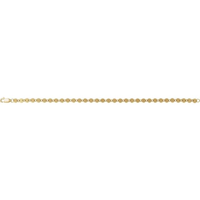 14K Yellow Gold-Filled 4 mm Mirror 7" Chain