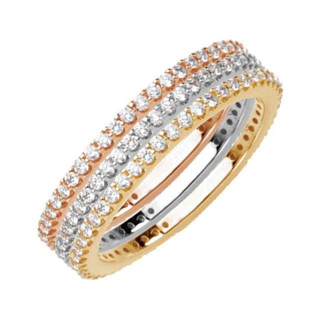 14K Yellow 1/3 CTW Natural Diamond Stackable Ring