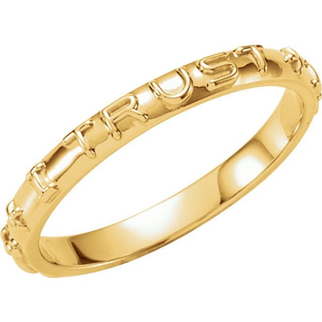 14K Yellow Jesus I Trust in You Prayer Ring