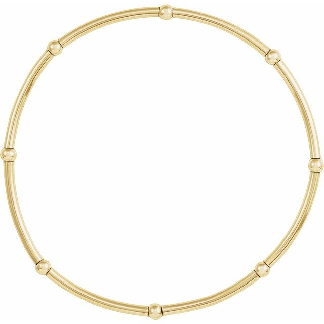 14K Yellow Gold-Filled Elastic Bead 6 3/4" Bracelet