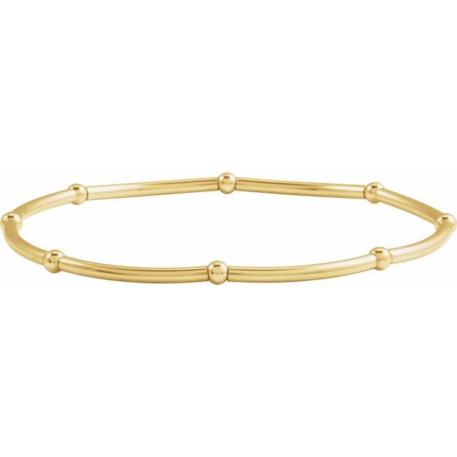 14K Yellow Gold-Filled Elastic Bead 6 3/4" Bracelet