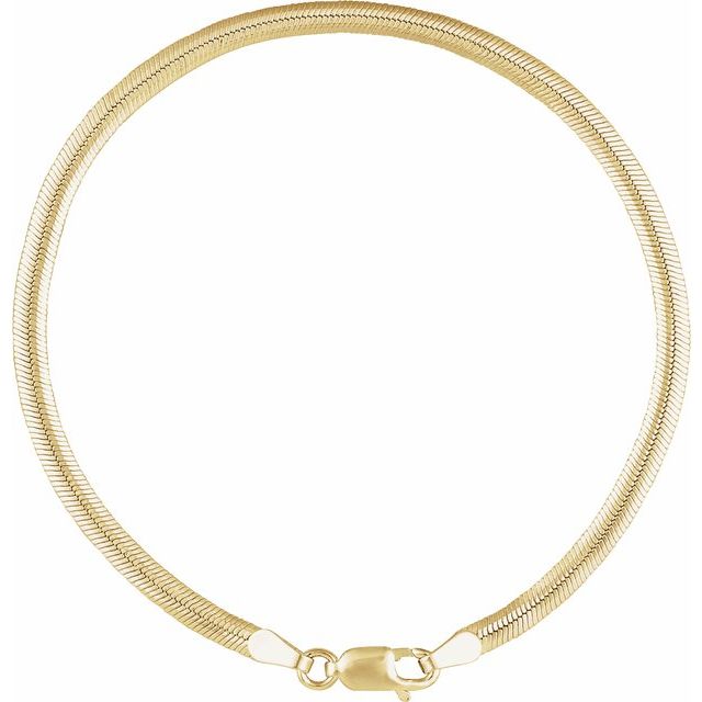 14K Yellow Gold-Filled 3 mm Oval Snake 7" Chain