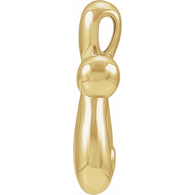 14K Yellow Electroform Puffed Cross Pendant