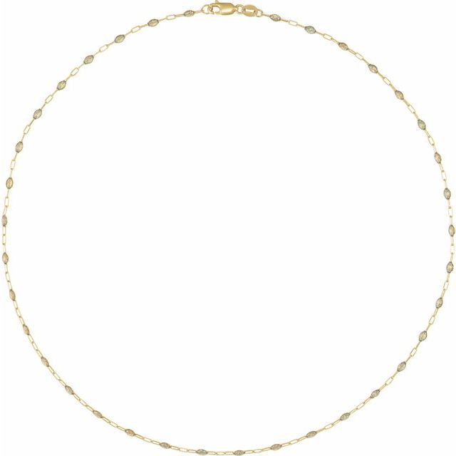 14K Yellow Gold-Filled 1.6 mm Multi-Color Enamel Bead Paperclip-Style 18" Chain