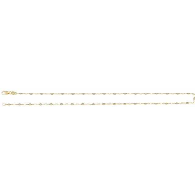 14K Yellow Gold-Filled 1.6 mm Multi-Color Enamel Bead Paperclip-Style 18" Chain