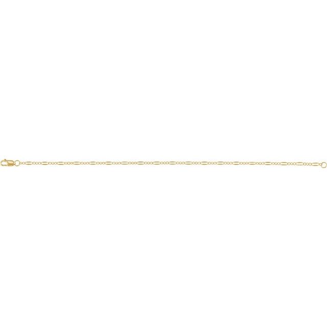 14K Yellow Gold-Filled 2.3 mm Dapped Cable 7" Chain