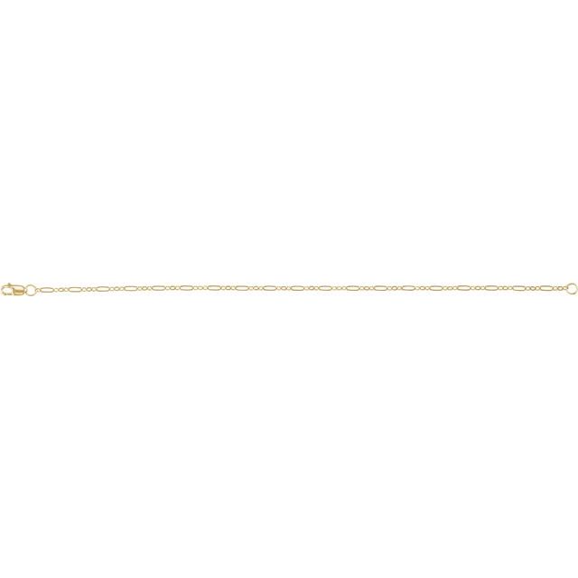 14K Yellow Gold-Filled 1.8 mm Figaro 7" Chain