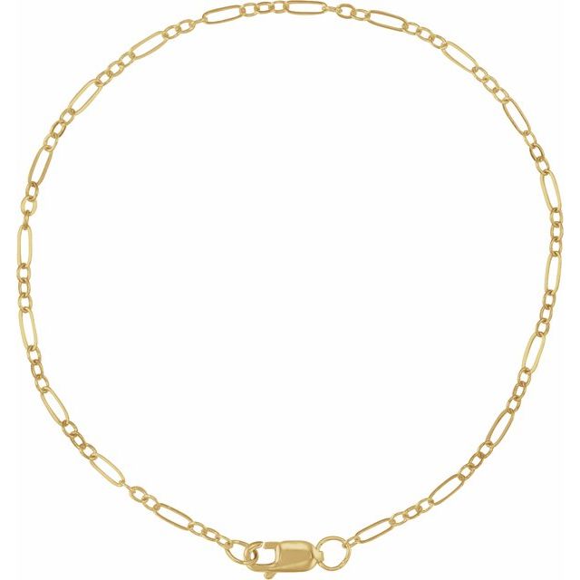 14K Yellow Gold-Filled 1.8 mm Figaro 7" Chain