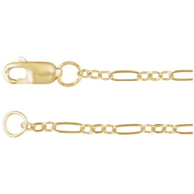 14K Yellow Gold-Filled 1.8 mm Figaro 7" Chain