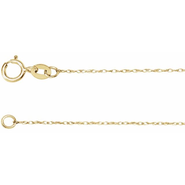 14K Yellow .75 mm Rope 16" Chain