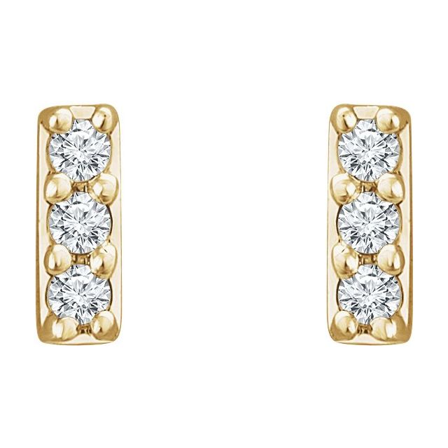 14K Yellow .05 CTW Lab-Grown Diamond Bar Earrings