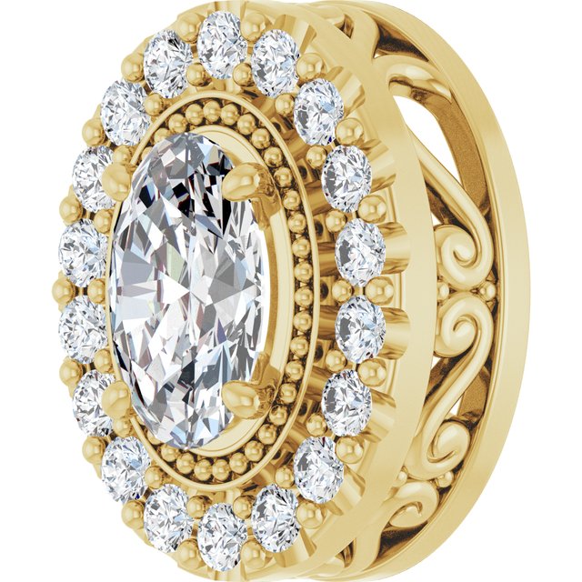 14K Yellow 5/8 CTW Lab-Grown Diamond Pendant