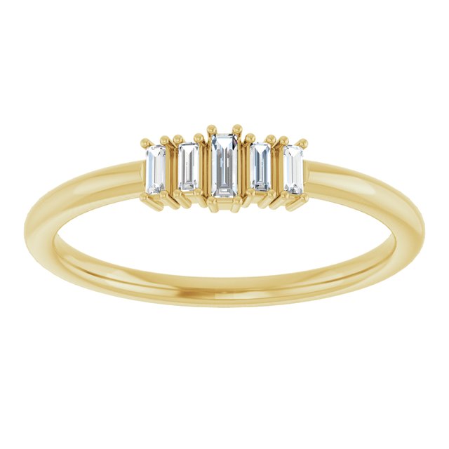 14K Yellow 1/8 CTW Natural Diamond Stackable Ring