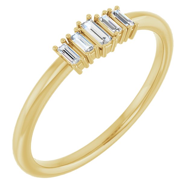 14K Yellow 1/8 CTW Natural Diamond Stackable Ring