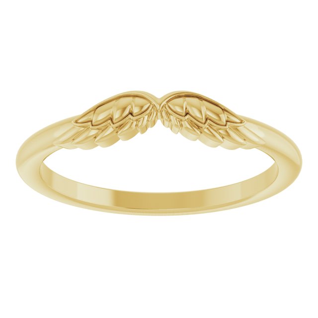 14K Yellow Stackable Angel Wings Ring
