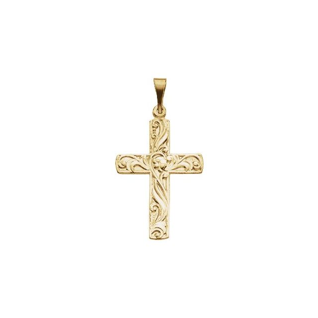 14K Yellow 20.5x15 mm Cross Pendant